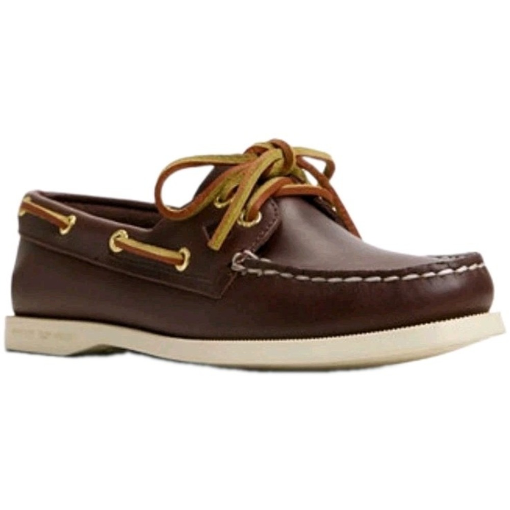 Sperry Top-Sider Wms AO 2-Eye Boat Shoes Smooth Brown Leather Size 11 NEW! $110